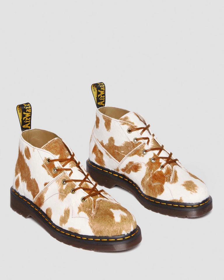 Dr Martens Church Hair-On Cow Print Monkey Støvletter Dame Brune | 39107-MVUZ