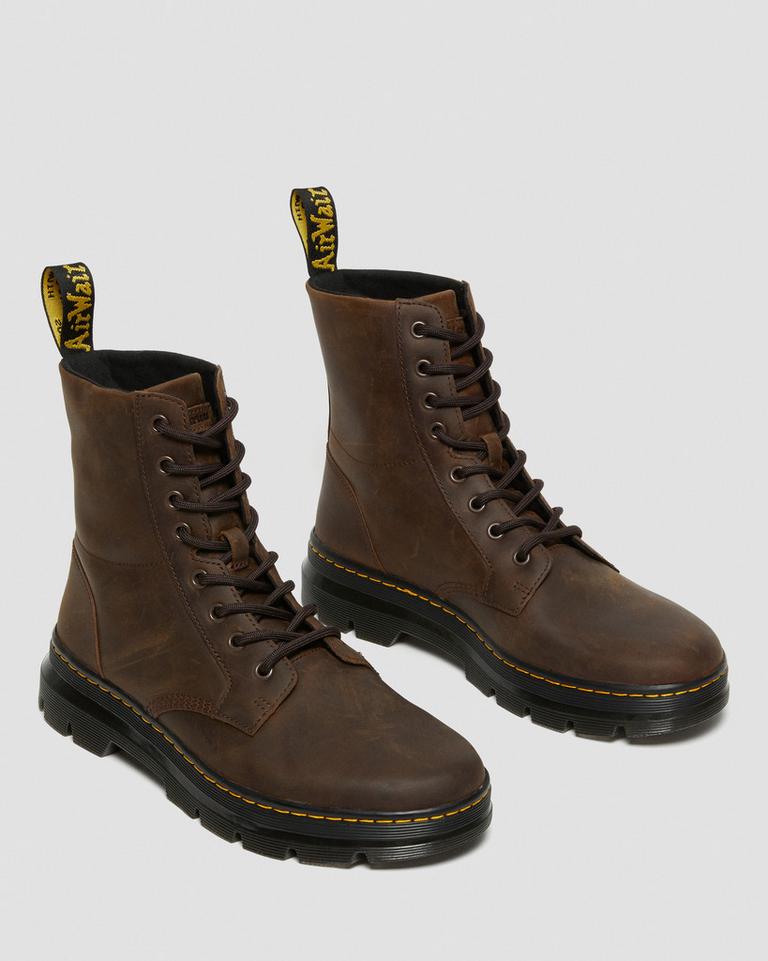 Dr Martens Combs Crazy Horse Leather Fritidsstøvler Dame Brune | 58629-NSJC