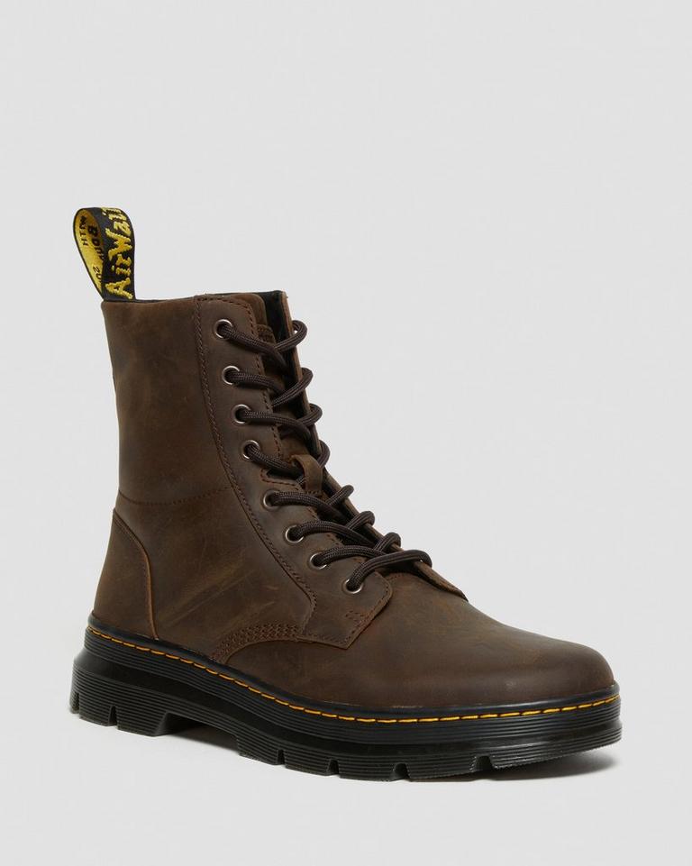 Dr Martens Combs Crazy Horse Leather Fritidsstøvler Dame Brune | 58629-NSJC