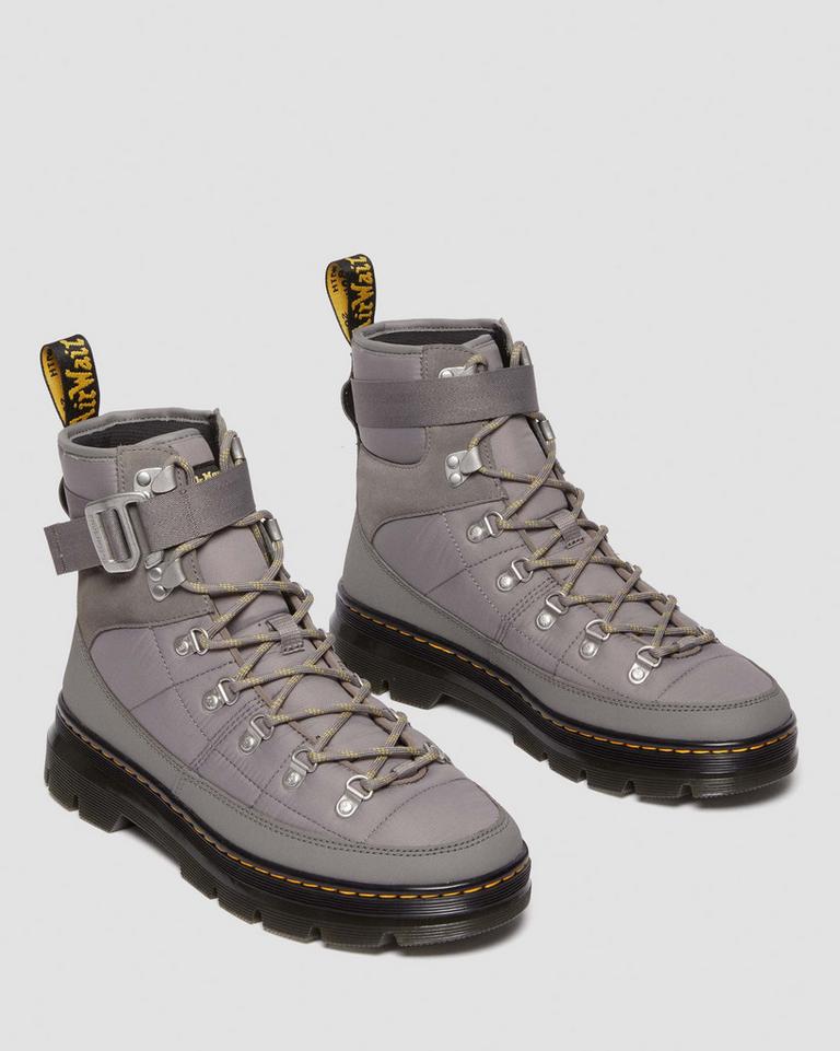 Dr Martens Combs Tech Quilted Fritidsstøvler Dame Grå | 69470-BZST