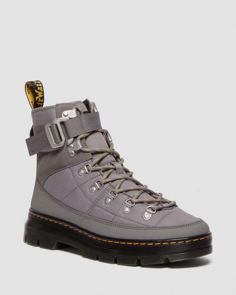 Dr Martens Combs Tech Quilted Fritidsstøvler Dame Grå | 69470-BZST