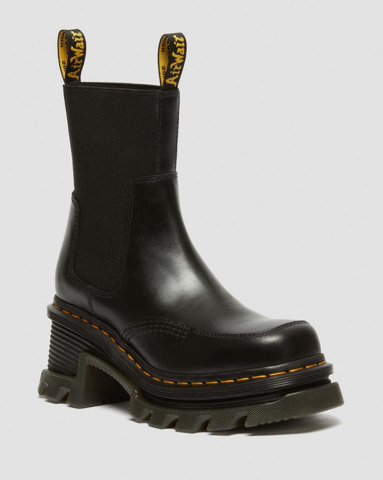 Dr Martens Corran Chelsea Atlas Leather Chelsea Støvler Dame Svarte | 54926-TBKU