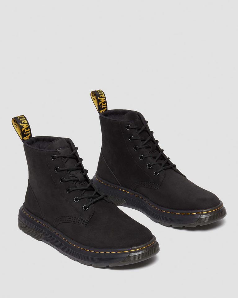 Dr Martens Crewson Buffbuck Leather Støvletter Dame Svarte | 87430-KNSD