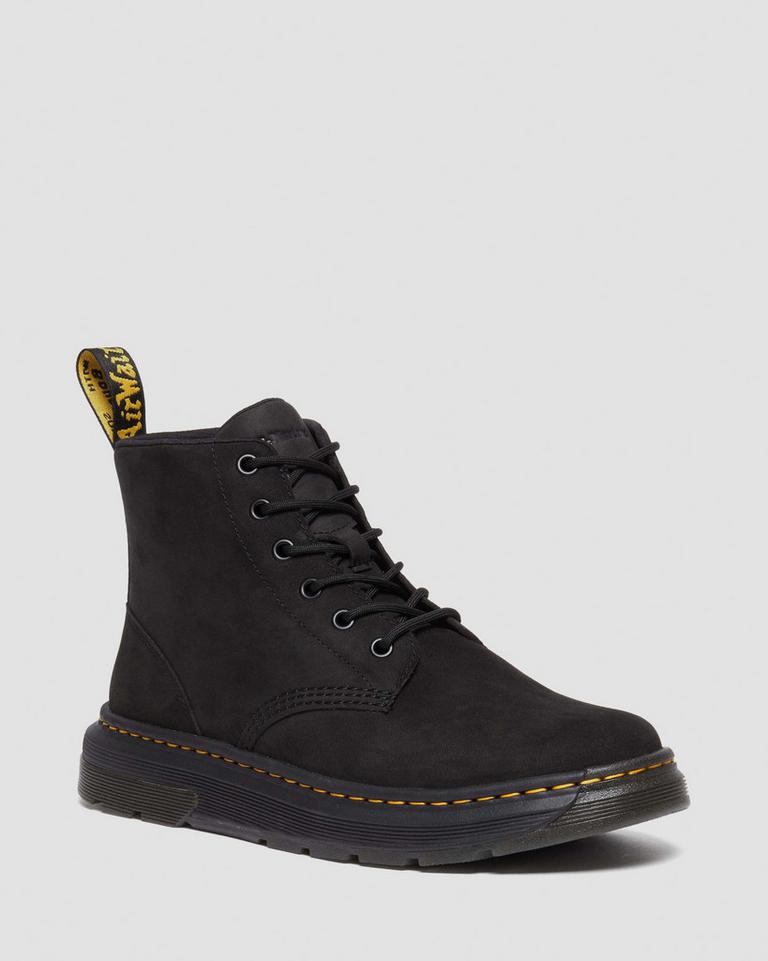 Dr Martens Crewson Buffbuck Leather Støvletter Dame Svarte | 87430-KNSD