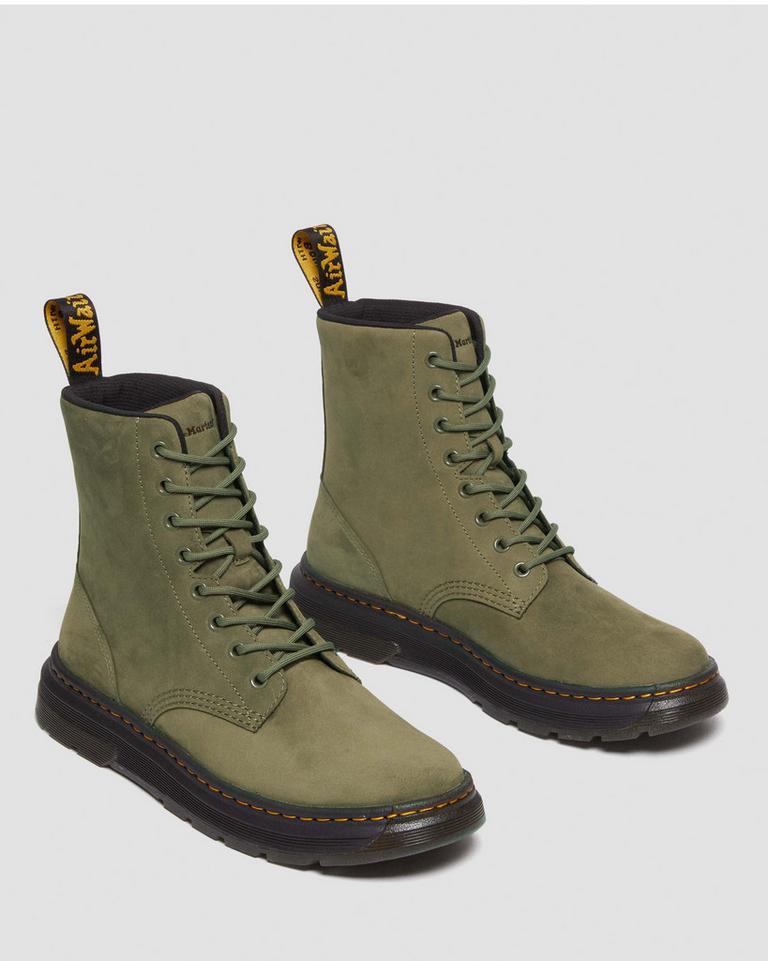 Dr Martens Crewson Nubuck Leather Everyday Fritidsstøvler Dame Olivengrønne | 69281-TKXS