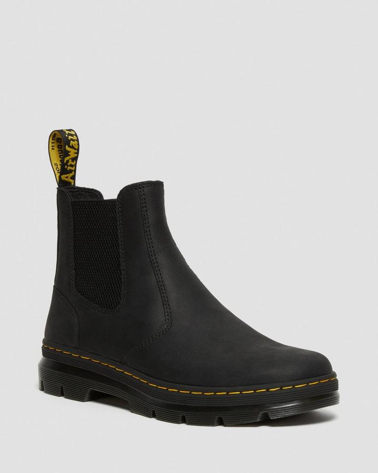 Dr Martens Embury Leather Casual Chelsea Støvler Dame Svarte | 36704-LSZR