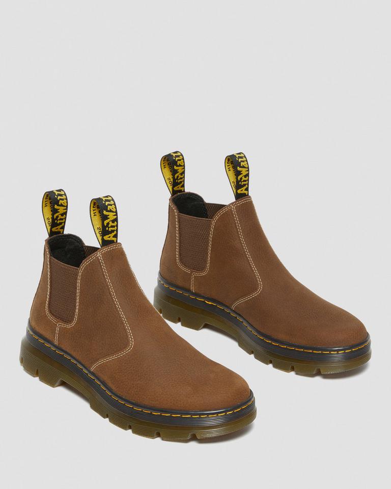 Dr Martens Hardie II Leather Chelsea Work Chelsea Støvler Dame Pisket Krem | 97564-WNFU