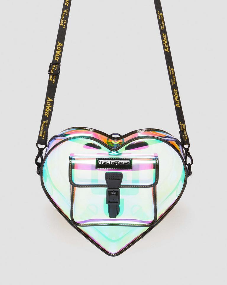 Dr Martens Heart Shaped Iridescent Transparent Ryggsekker Multicolor Svarte | 67289-XVFQ