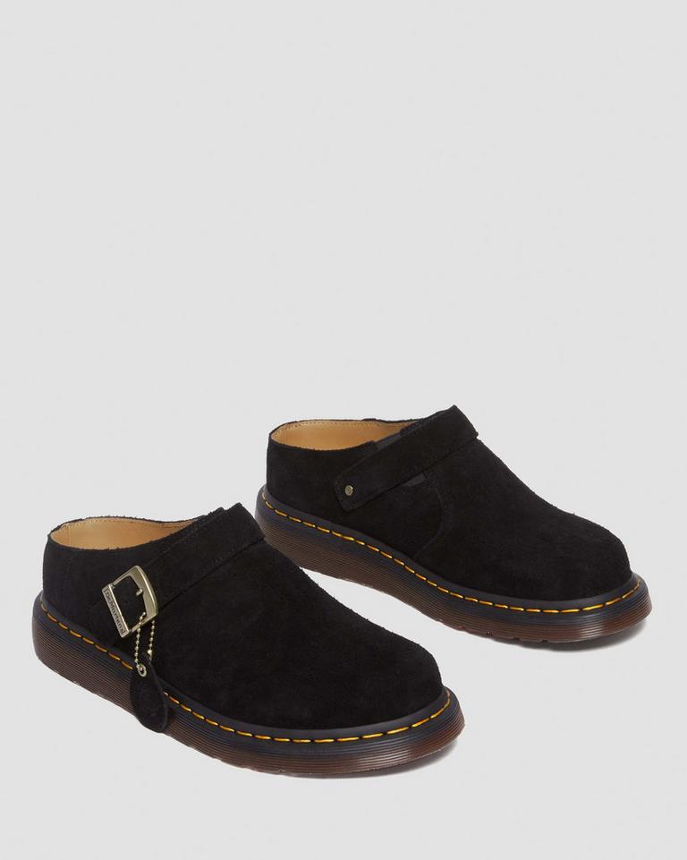 Dr Martens Isham Desert Oasis Suede Mules Dame Svarte | 48593-VGSB