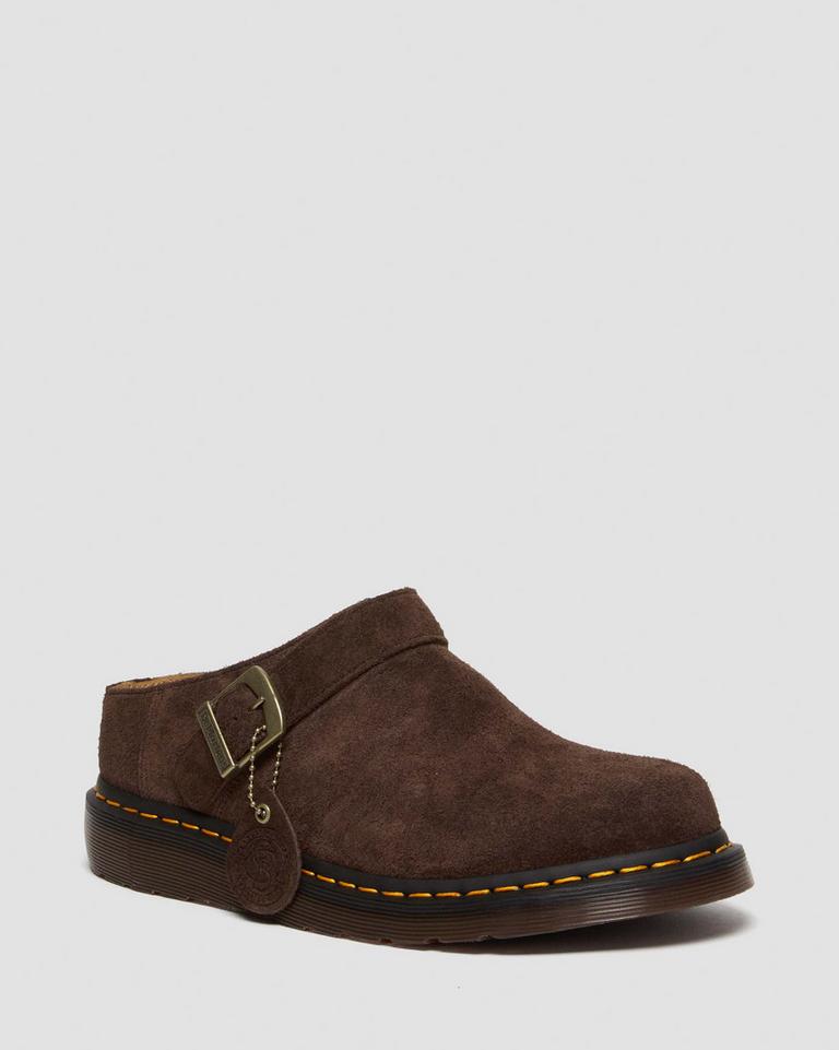 Dr Martens Isham Desert Oasis Suede Mules Dame Mørke Brune | 74938-QBLC