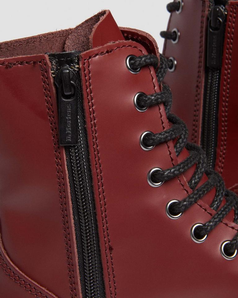 Dr Martens Jadon Boot Smooth Leather Støvletter Dame Rød | 05628-KOBP