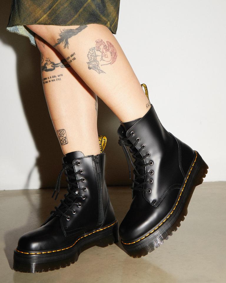 Dr Martens Jadon Boot Smooth Leather Støvletter Herre Svarte | 17039-TSQF