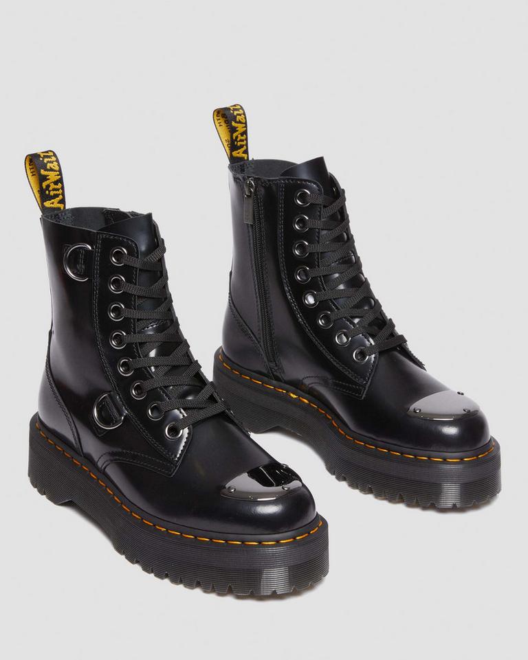 Dr Martens Jadon Boot Toe Guard Leather Støvletter Herre Svarte | 56239-LAWR