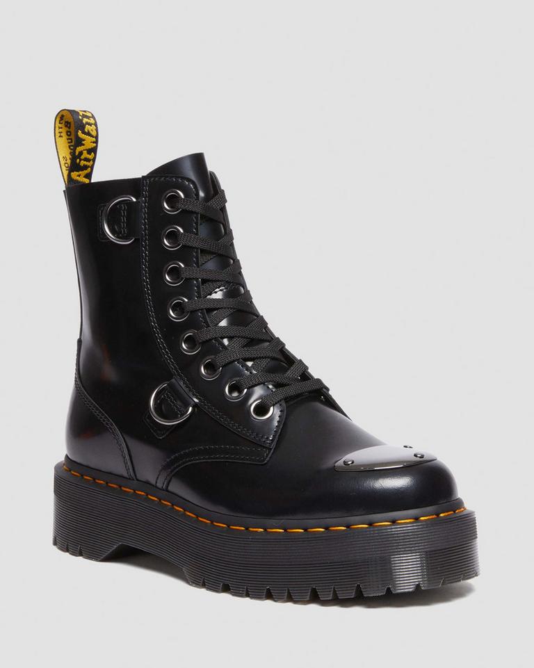 Dr Martens Jadon Boot Toe Guard Leather Støvletter Herre Svarte | 56239-LAWR