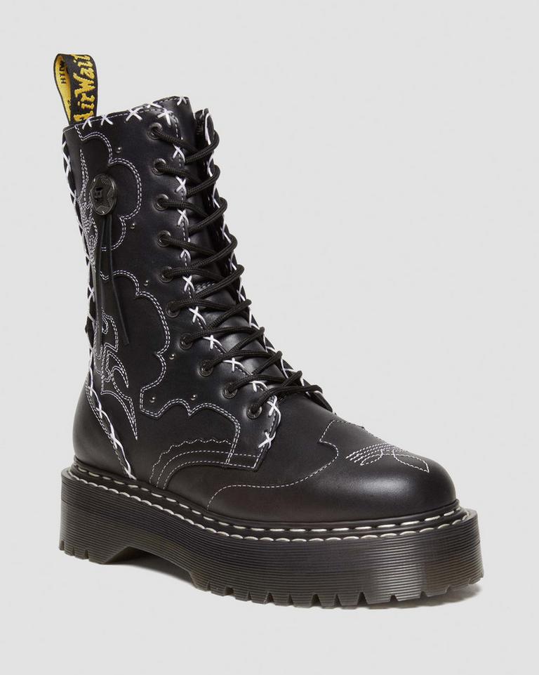 Dr Martens Jadon Hi Boot Gothic Americana Leather Platform Støvler Herre Svarte | 41602-XJDT