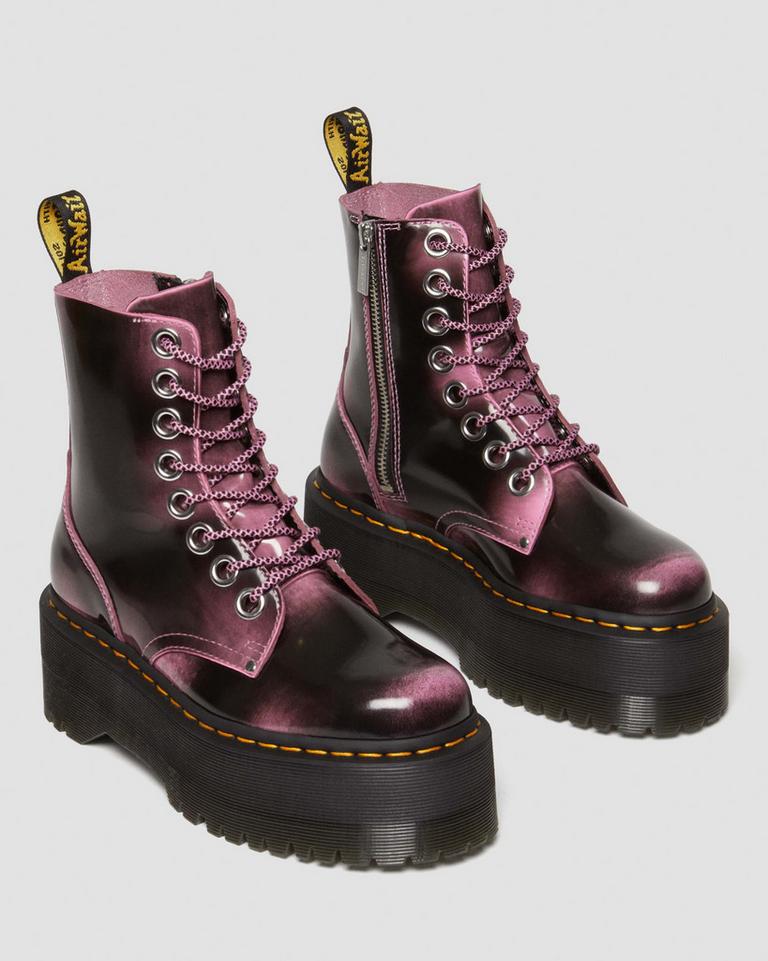 Dr Martens Jadon Max Boot Distressed Leather Støvletter Dame Rosa | 43657-AFLB