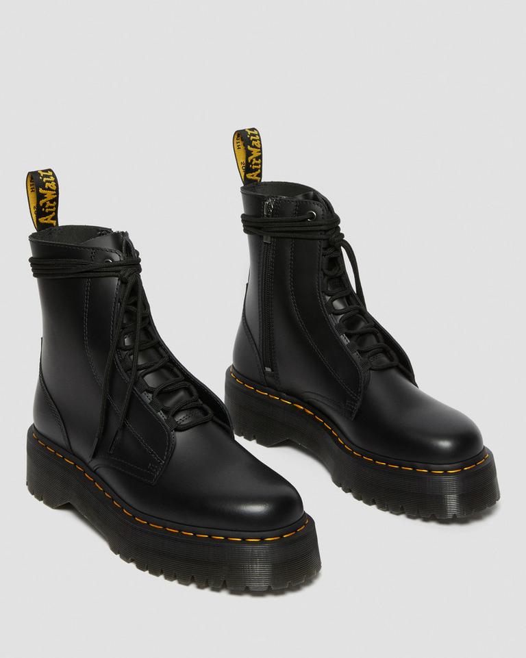 Dr Martens Jarrick Smooth Leather Platform Støvler Dame Svarte | 93608-BSTH