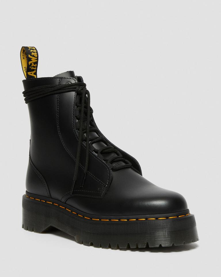 Dr Martens Jarrick Smooth Leather Platform Støvler Dame Svarte | 93608-BSTH