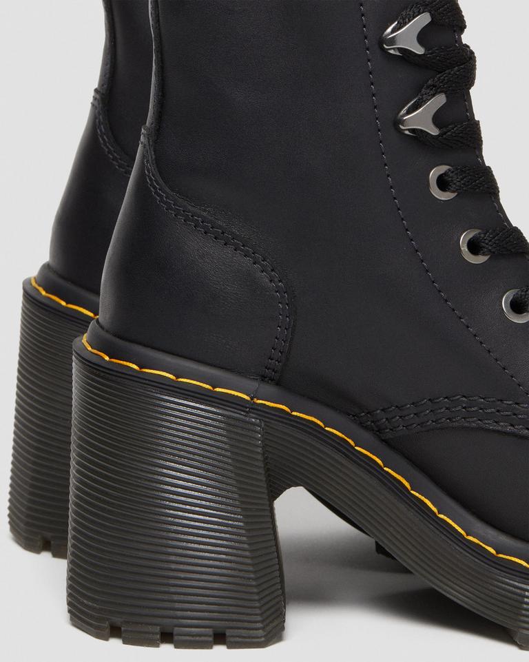 Dr Martens Jesy Sendal Leather Flared Chelsea Støvler Dame Svarte | 59301-ZNHK