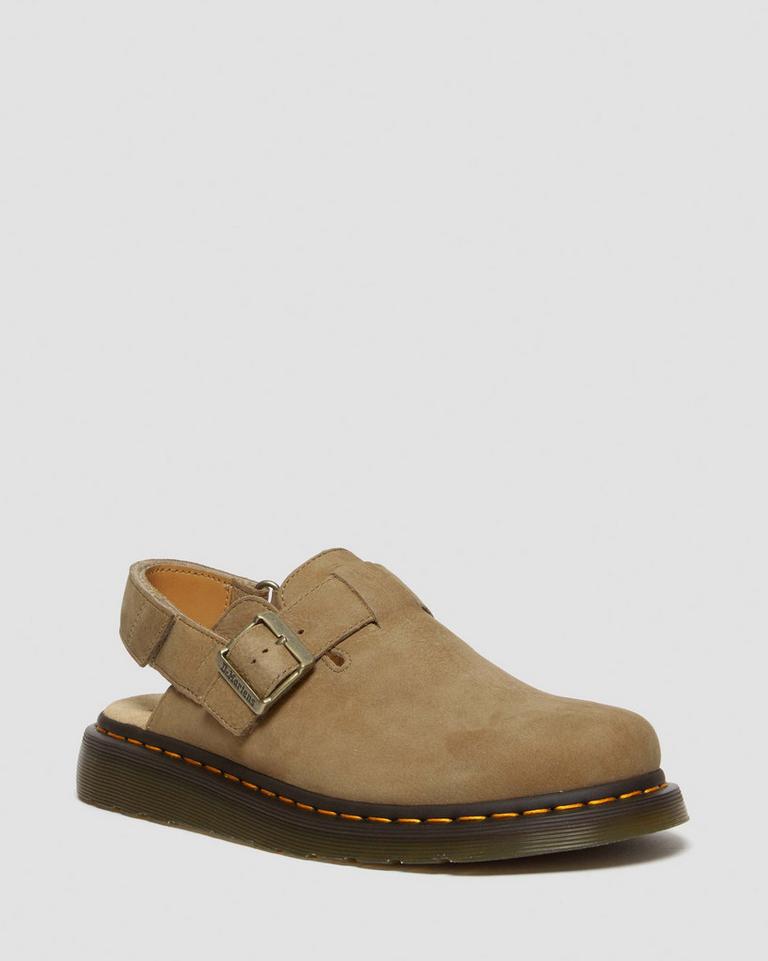 Dr Martens Jorge II Tumbled Nubuck Leather Slingback Mules Dame Brune | 41289-JVEM