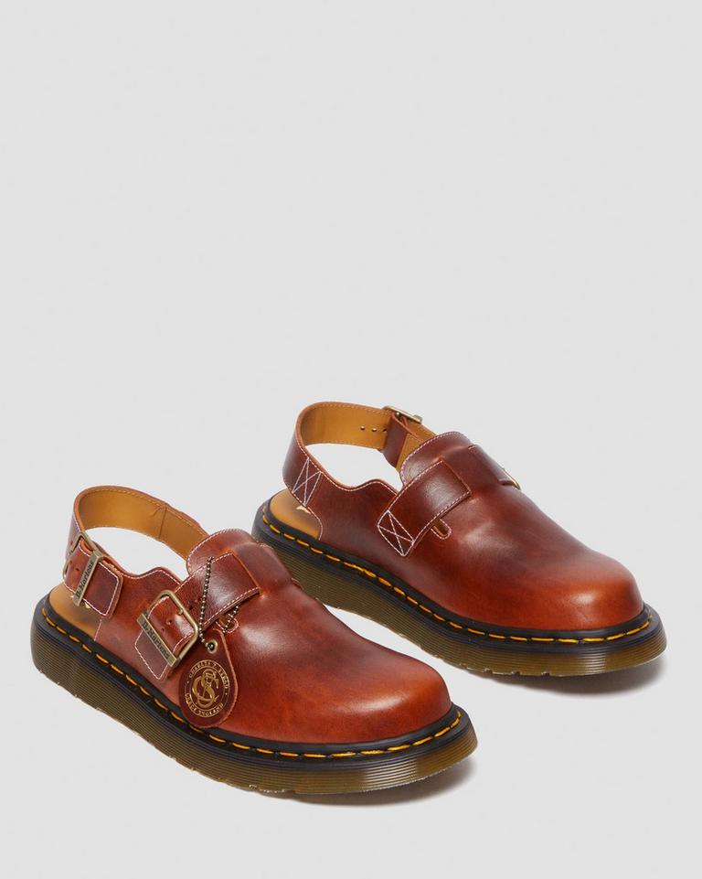 Dr Martens Jorge Made in England Classic Leather Slingback Mules Dame Brune | 24978-PEDU