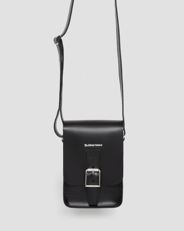 Dr Martens Leather Vertical Crossbody Veske Svarte | 64052-LGDP