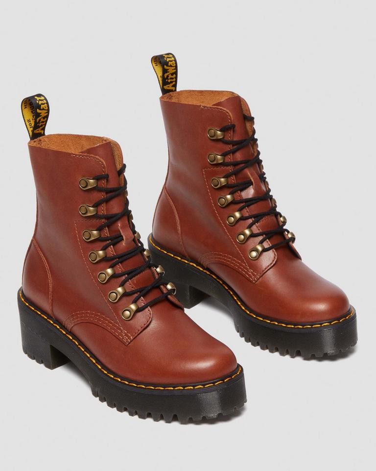 Dr Martens Leona Farrier Leather Chelsea Støvler Dame Brune | 23079-AGZO