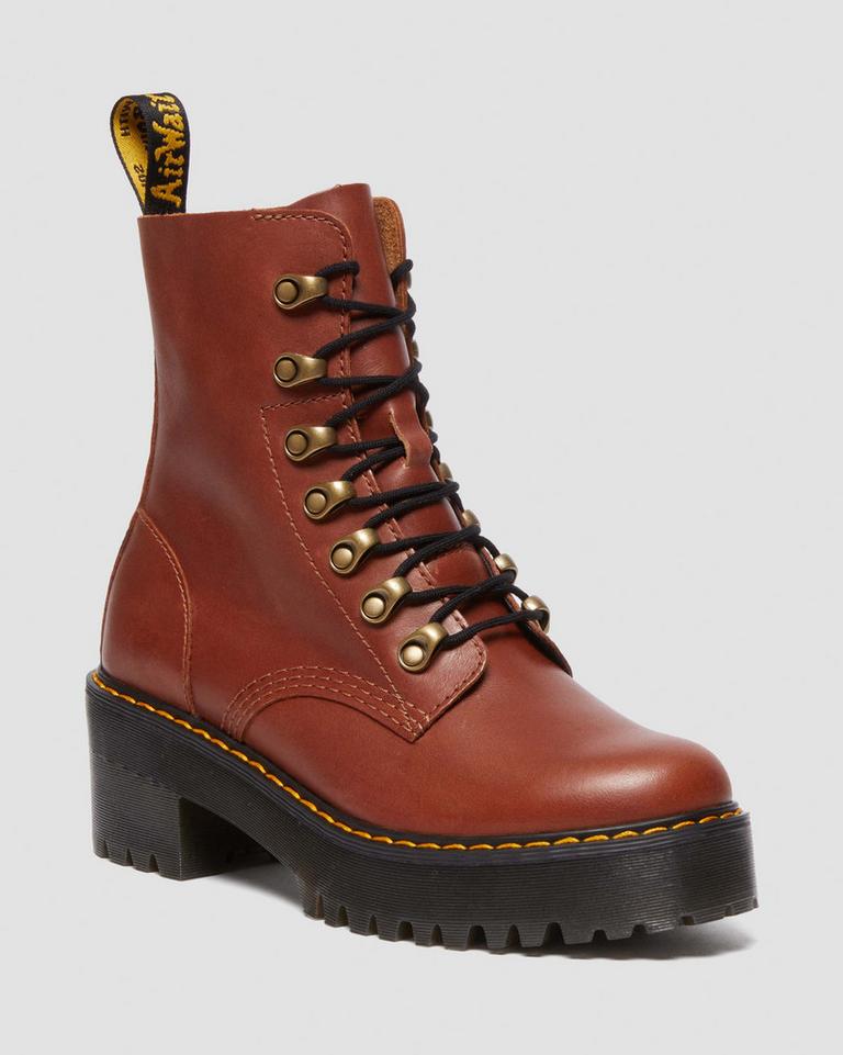 Dr Martens Leona Farrier Leather Chelsea Støvler Dame Brune | 23079-AGZO