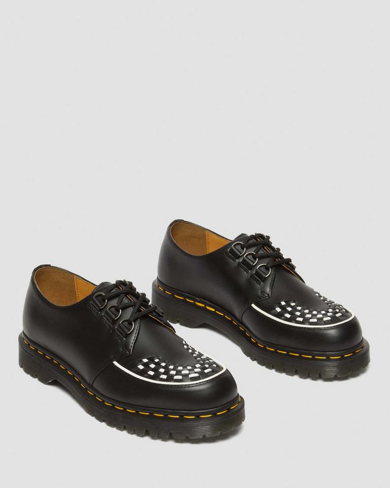 Dr Martens Ramsey Smooth Leather Platform Sko Dame Svarte | 07645-FRPS