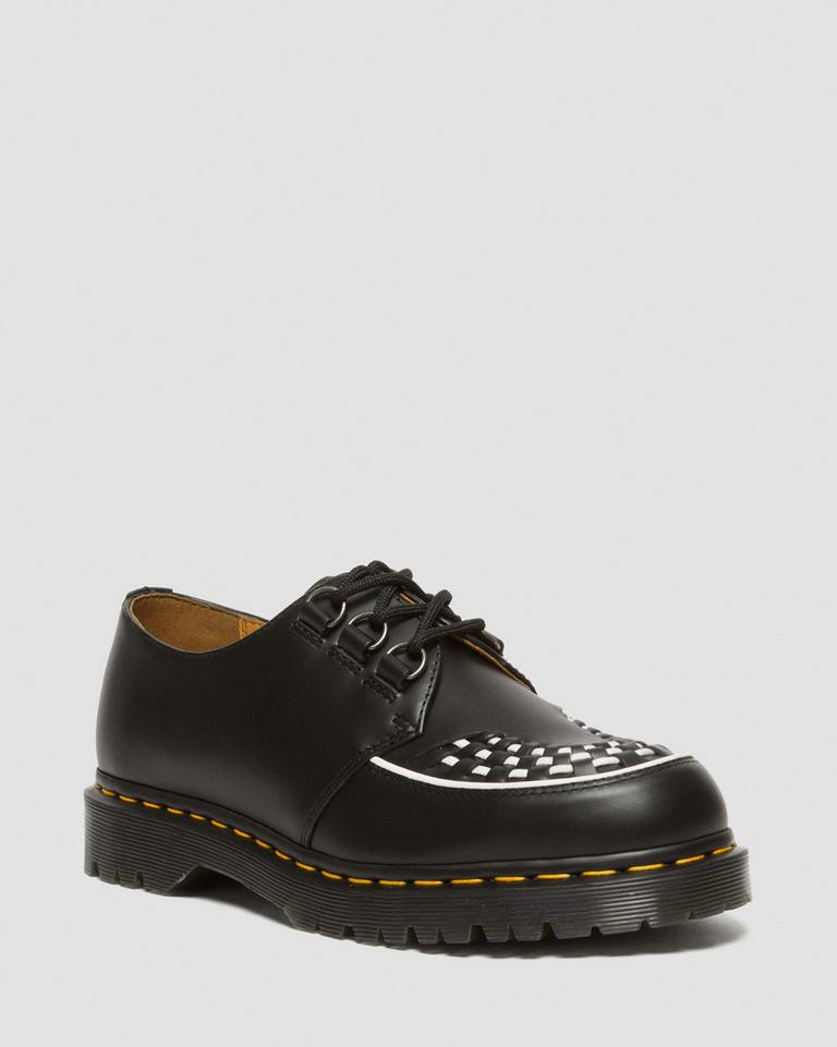 Dr Martens Ramsey Smooth Leather Platform Sko Dame Svarte | 07645-FRPS