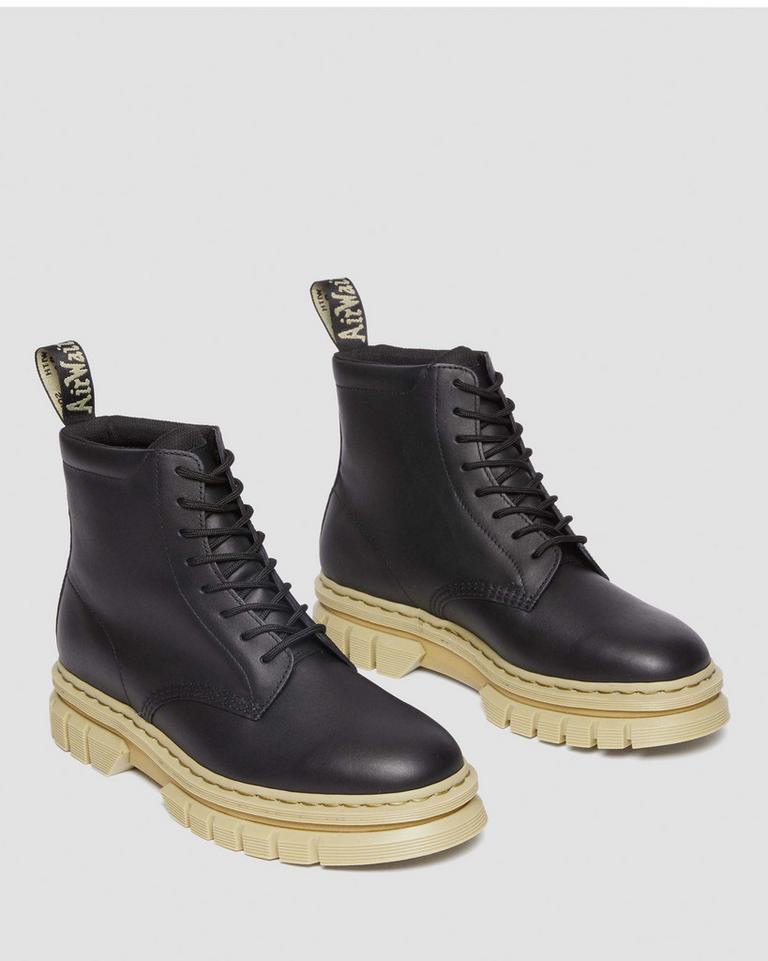 Dr Martens Rikard Contrast Sole Platform Støvletter Dame Svarte | 12579-LBWO