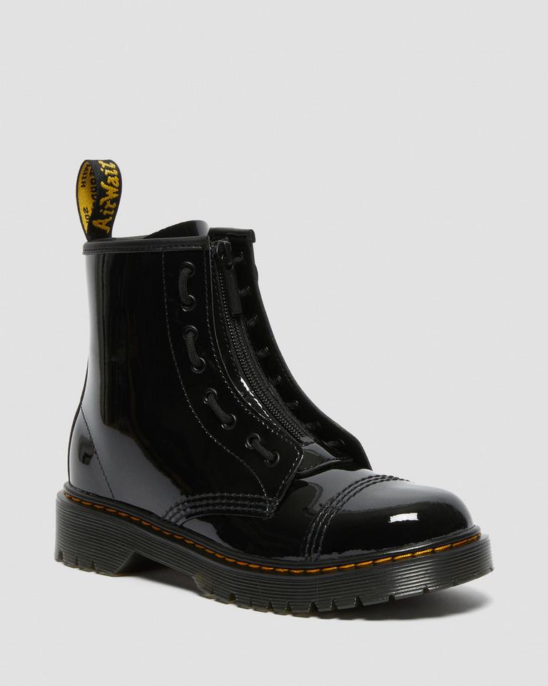 Dr Martens Sinclair Bex Patent Lærstøvler Barn Svarte | 28794-KCBW