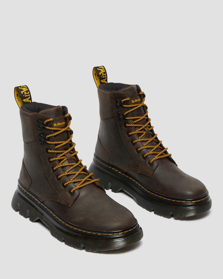 Dr Martens Tarik Crazy Horse Leather Utility Fritidsstøvler Dame Mørke Brune | 10697-FDCO