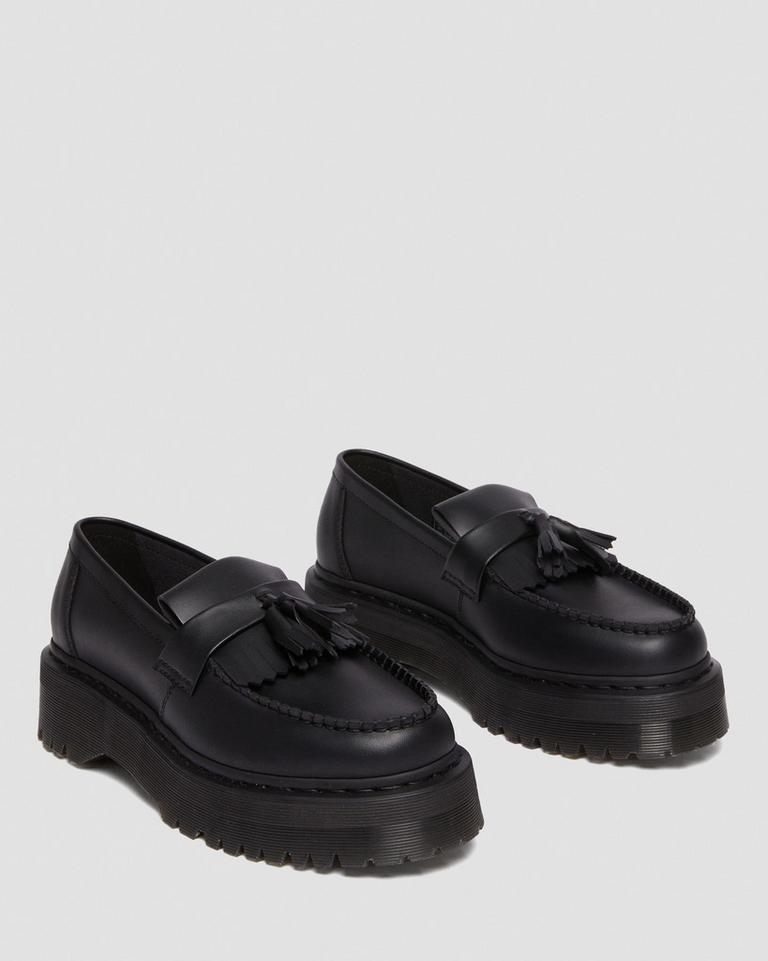 Dr Martens Vegan Adrian Felix Platform Tassel Loafers Dame Svarte | 71924-COJU