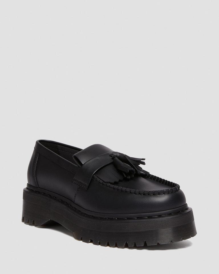 Dr Martens Vegan Adrian Felix Platform Tassel Loafers Herre Svarte | 64029-RJHP