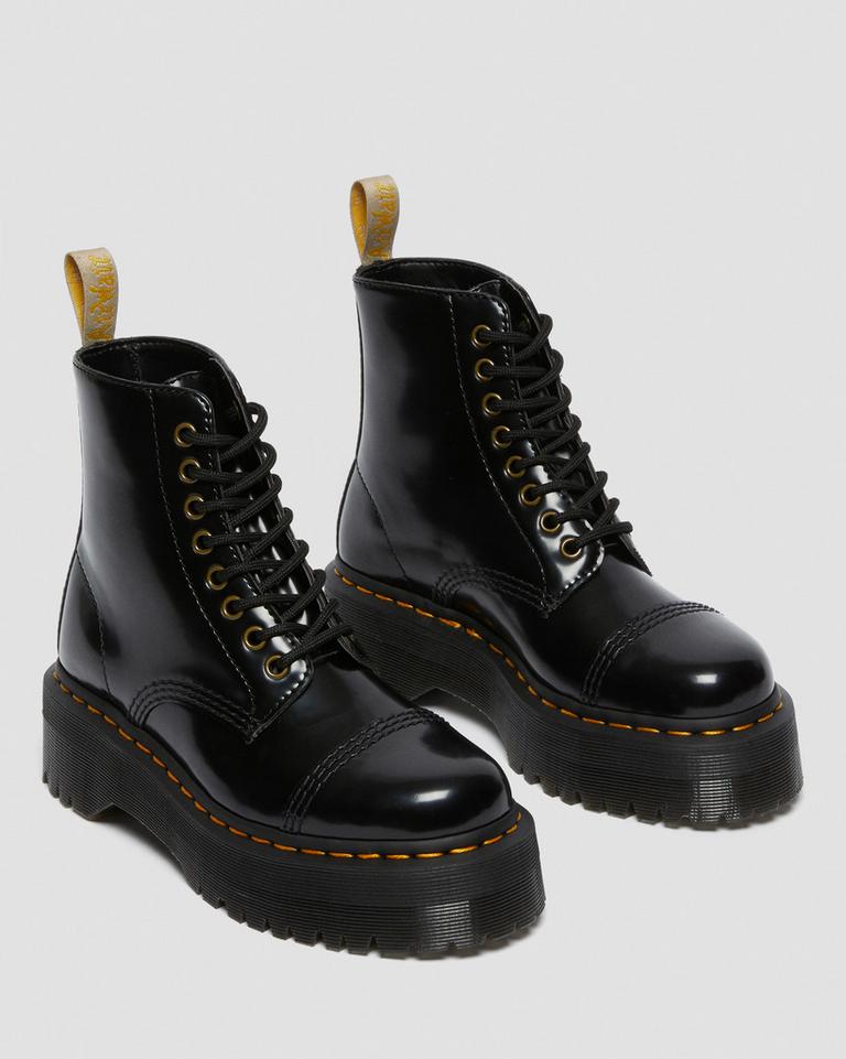 Dr Martens Vegan Sinclair Platform Støvler Dame Svarte | 16429-DIZU