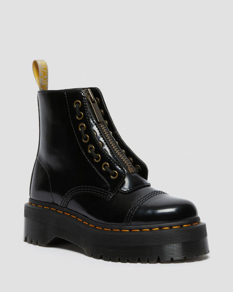 Dr Martens Vegan Sinclair Platform Støvler Dame Svarte | 16429-DIZU