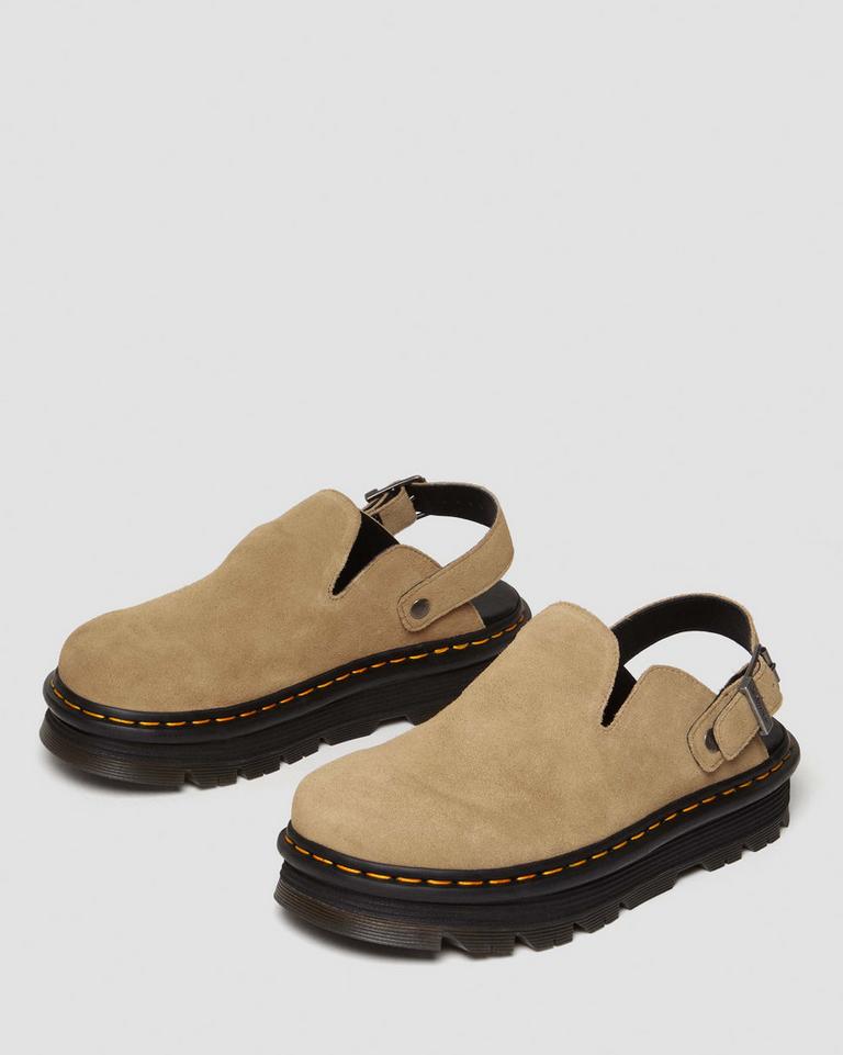 Dr Martens Zebzag Suede Casual Slingback Platform Mules Herre Brune | 45712-DKUT